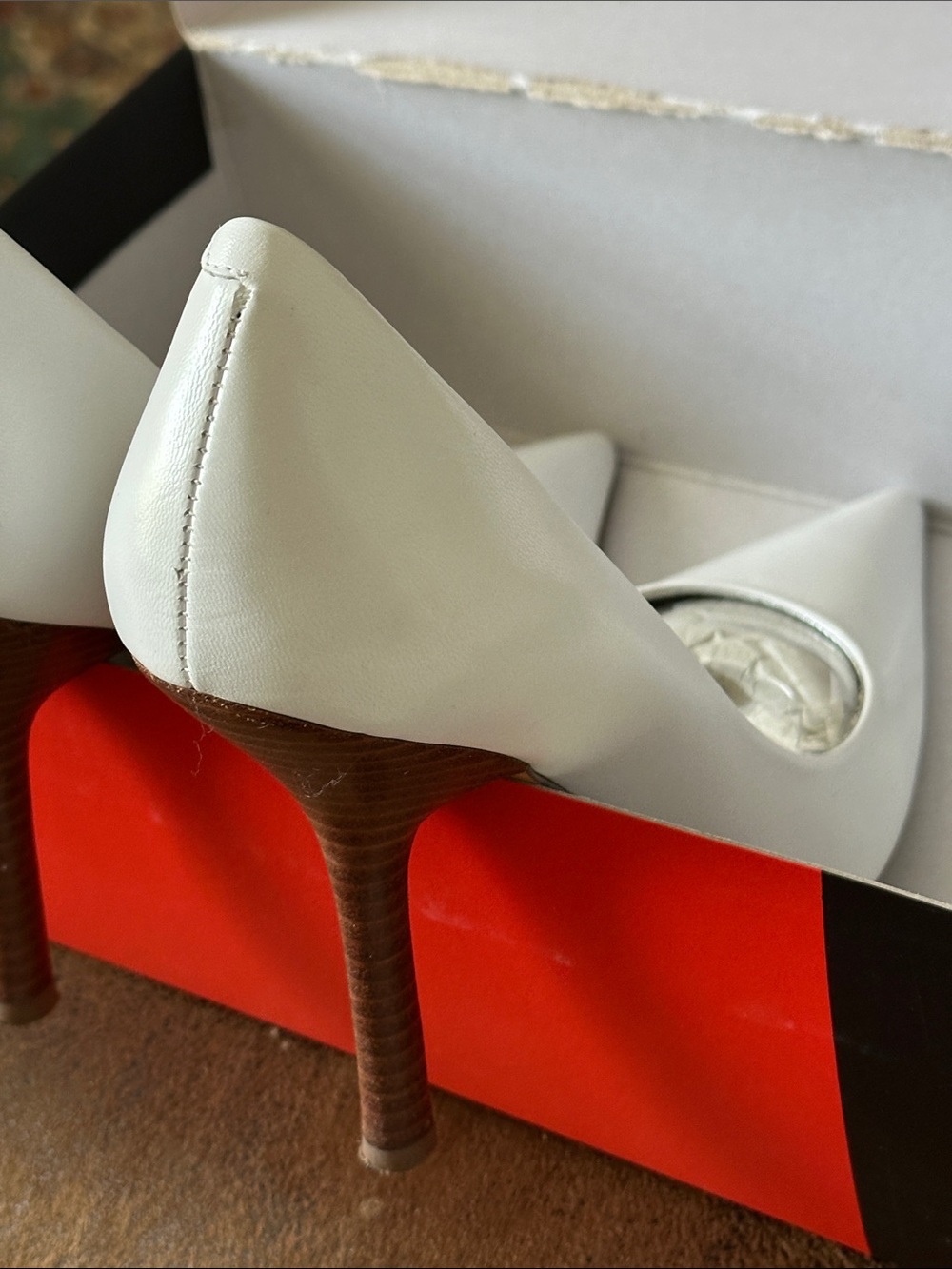 G by Guess White Pointed-Toe Pumps - Sleek Leather Finish - Picture 6 of 10
